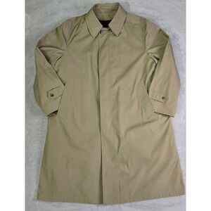 Vintage Botany 500 44R Tan Topper‎ Overcoat Zip-Out Pile Liner Made USA 1970s